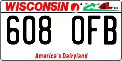 WI license plate 608OFB