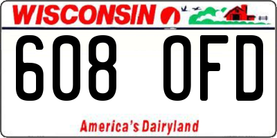 WI license plate 608OFD