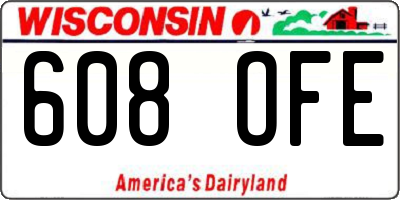 WI license plate 608OFE