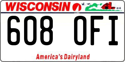 WI license plate 608OFI