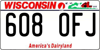 WI license plate 608OFJ