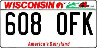 WI license plate 608OFK