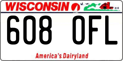 WI license plate 608OFL