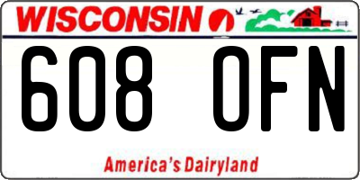 WI license plate 608OFN