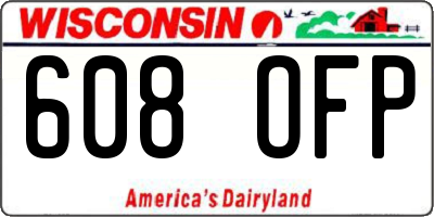 WI license plate 608OFP