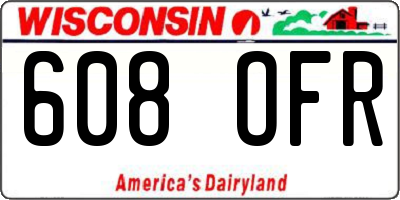 WI license plate 608OFR