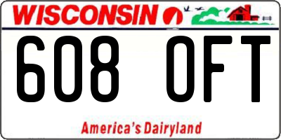 WI license plate 608OFT
