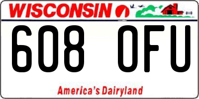 WI license plate 608OFU