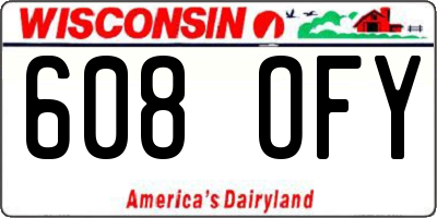 WI license plate 608OFY