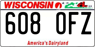 WI license plate 608OFZ
