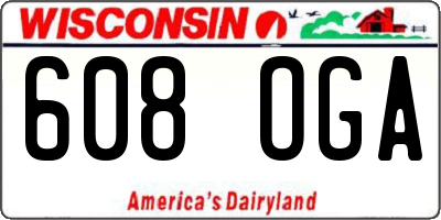 WI license plate 608OGA