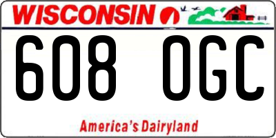 WI license plate 608OGC