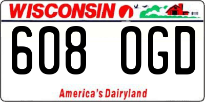 WI license plate 608OGD