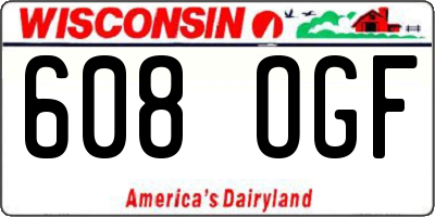 WI license plate 608OGF