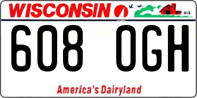 WI license plate 608OGH