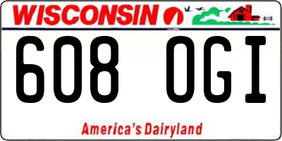 WI license plate 608OGI