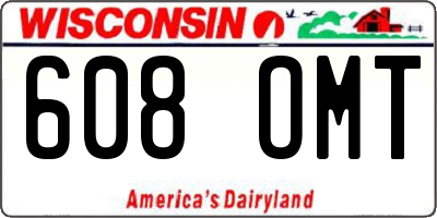 WI license plate 608OMT