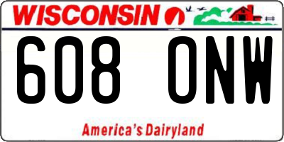 WI license plate 608ONW