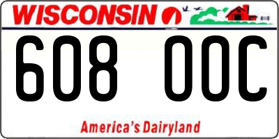 WI license plate 608OOC