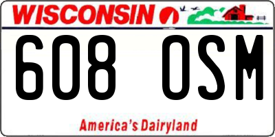 WI license plate 608OSM
