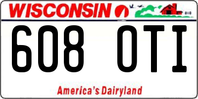 WI license plate 608OTI