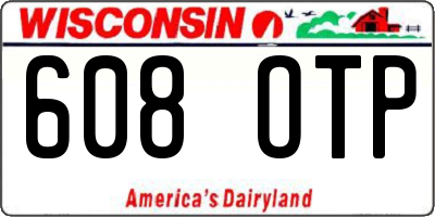 WI license plate 608OTP
