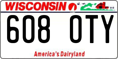 WI license plate 608OTY