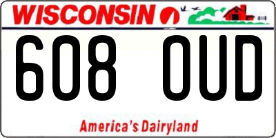 WI license plate 608OUD