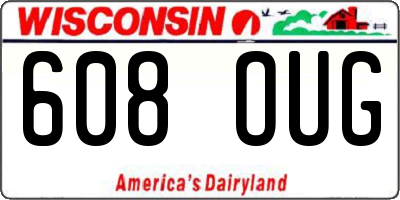 WI license plate 608OUG
