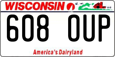 WI license plate 608OUP