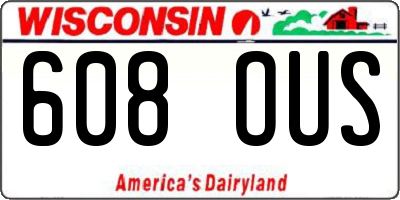 WI license plate 608OUS