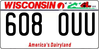 WI license plate 608OUU