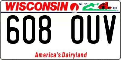 WI license plate 608OUV