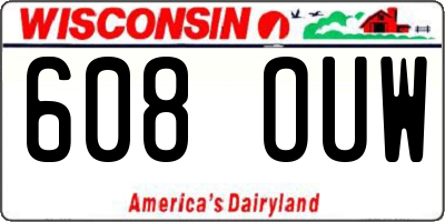WI license plate 608OUW