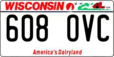 WI license plate 608OVC