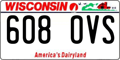 WI license plate 608OVS