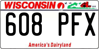 WI license plate 608PFX
