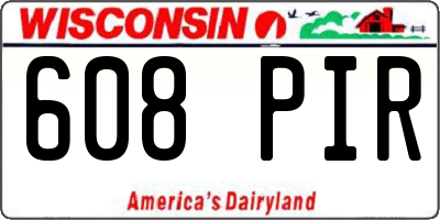 WI license plate 608PIR