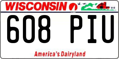 WI license plate 608PIU
