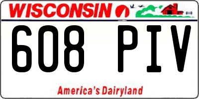 WI license plate 608PIV