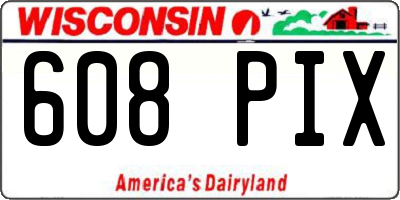 WI license plate 608PIX