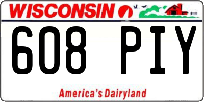 WI license plate 608PIY