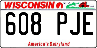 WI license plate 608PJE