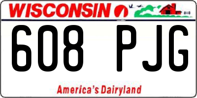 WI license plate 608PJG