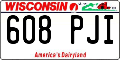 WI license plate 608PJI