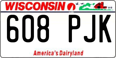 WI license plate 608PJK