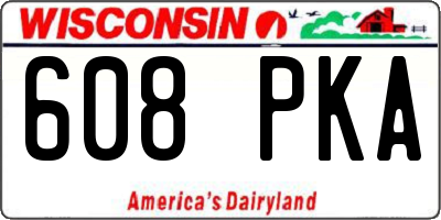 WI license plate 608PKA