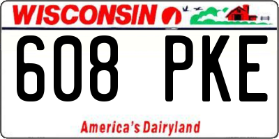 WI license plate 608PKE