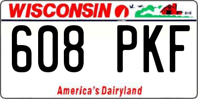 WI license plate 608PKF