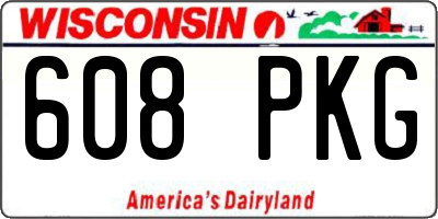WI license plate 608PKG